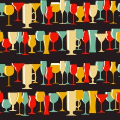 Alcoholic Glass Silhouette Seamless Pattern Background Vector Il N8