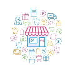 online shopping icons set N12