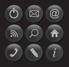 Set of shiny glass web buttons vector illustration N4