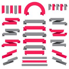 Set of vector ribbons labels and stickers