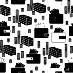 seamless money pattern on white background vector N4