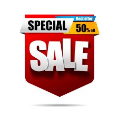 Sale text with tag banner on white background 001