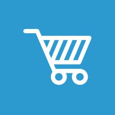 shopping cart icon white on the blue background N2