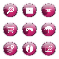 SEO Internet Sign Pink Vector Button Icon Design Set 10 N12