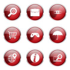 SEO Internet Sign Red Vector Button Icon Design Set 10 N12