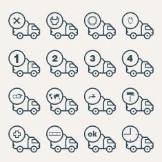 Icon for vehicle delivery services and goods N41
