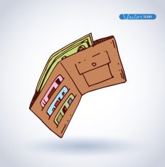 Wallet icon hand drawn illustration