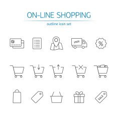 online shopping icons set N14