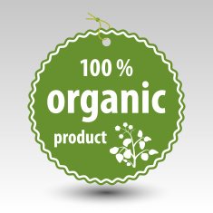 green organic product stamp tag label