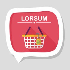 shopping basket flat icon with long shadow eps10 N59