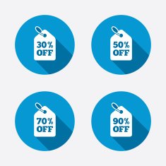 Sale price tag icons Discount symbols N61
