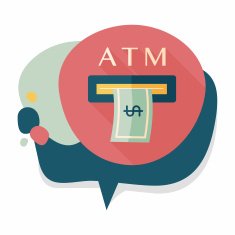atm flat icon with long shadow N24