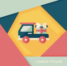 shopping cart flat icon with long shadow eps10 N115