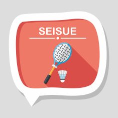 badminton racket and ball flat icon with long shadow eps10 N15