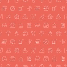 Travel line icon pattern set N7