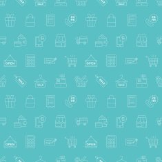 Shopping line icon pattern set N6