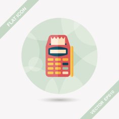 Credit card machine flat icon with long shadow eps10 N21