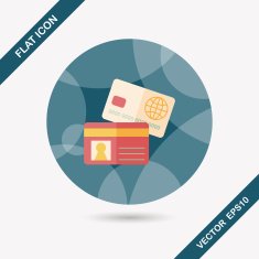 credit card flat icon with long shadow eps10 N87