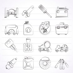 Car parts and services icons N2
