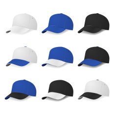 Two-color baseball caps with white blue and black colors N2