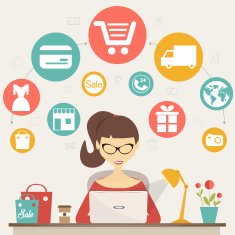 online shopping electronic commerce concept