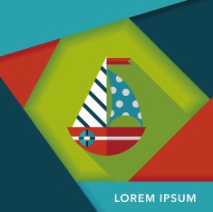 Sailboat flat icon with long shadow eps10 N25
