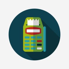 Credit card machine flat icon with long shadow eps10 N25