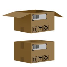 set of boxes isolated on white background