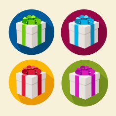 Vector present boxes collection Flat Design