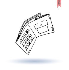 Wallet icon hand drawn illustration N2