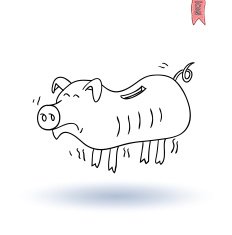 pig Bank icon hand drawn illustration N4