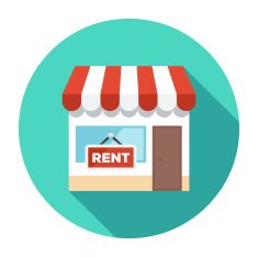 Flat Real Estate Shop Icon