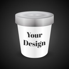 White Food Plastic Tub Bucket Container For Dessert Yogurt Ice