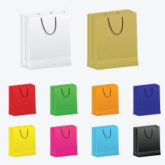 set of colorful vector shopping bag
