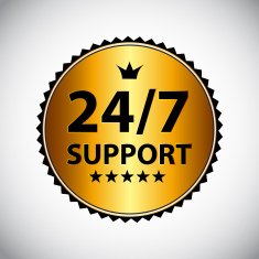 Vector 24 7 SUPPORT Sign Label Template N16