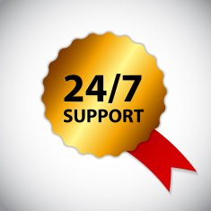 Vector 24 7 SUPPORT Sign Label Template N17