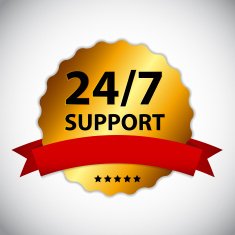 Vector 24 7 SUPPORT Sign Label Template N18