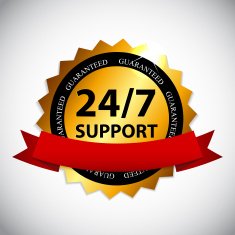 Vector 24 7 SUPPORT Sign Label Template N20