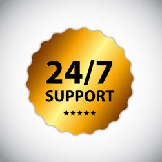 Vector 24 7 SUPPORT Sign Label Template N21