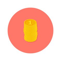 Gold Coins Money Circle Flat Icon