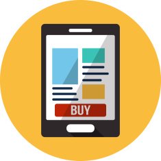 Vector Mobile Shopping Flat Illustration