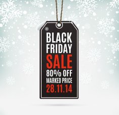 Black Friday sale realistic paper price tag
