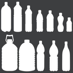 Vector Silhouettes of Plastic Bottles