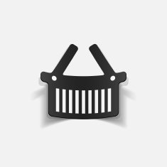 realistic design element food basket N62
