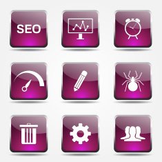 SEO Internet Sign Square Vector Pink Icon Design Set 8 N11