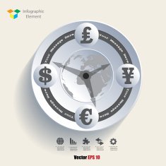 Vector infographic elements Modern business money signs style