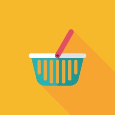shopping basket flat icon with long shadow eps10 N64