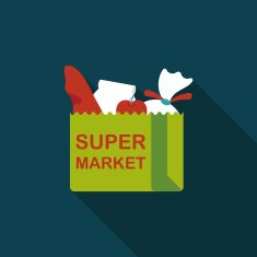 shopping bag flat icon with long shadow eps10 N15