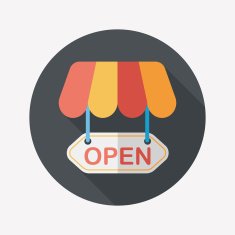 shopping store sign flat icon with long shadow eps10 N160