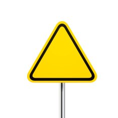 blank warning yellow road sign